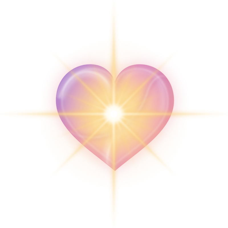 Healing Light logo: a softly glowing heart of light